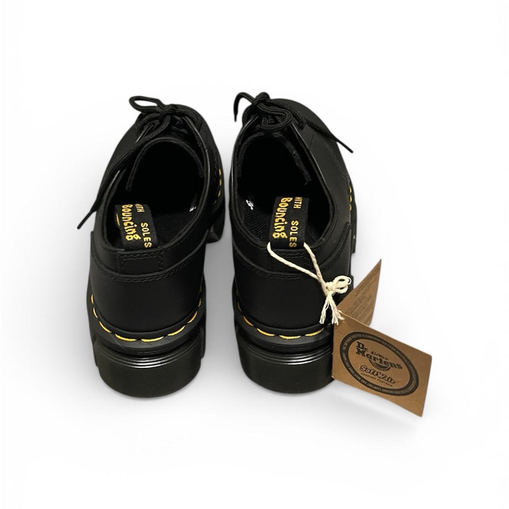 New Dr. Martens Black  Audrick Oxford Shoes with Yellow Stitching Sz:8 - Picture 4 of 6